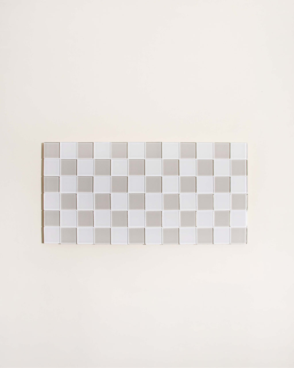 GLASS TILE DECORATIVE TRAY - Beige Checkered