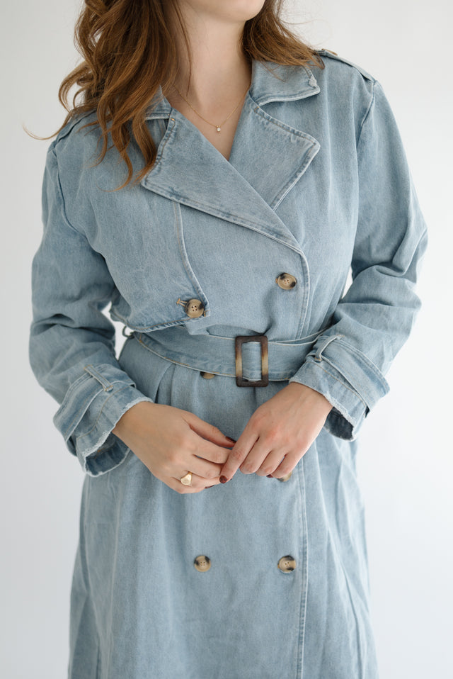 Lucille Denim Trench Coat