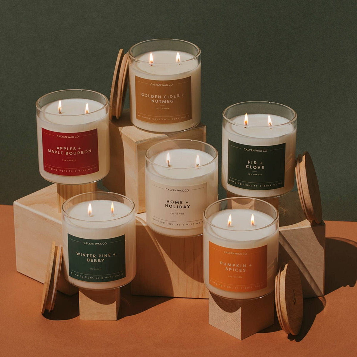 Home + Holiday - Clear Glass Tumbler Soy Candle
