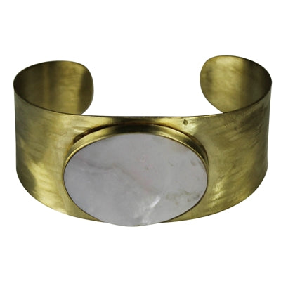 Cuff with Bezel Set Mother of Pearl