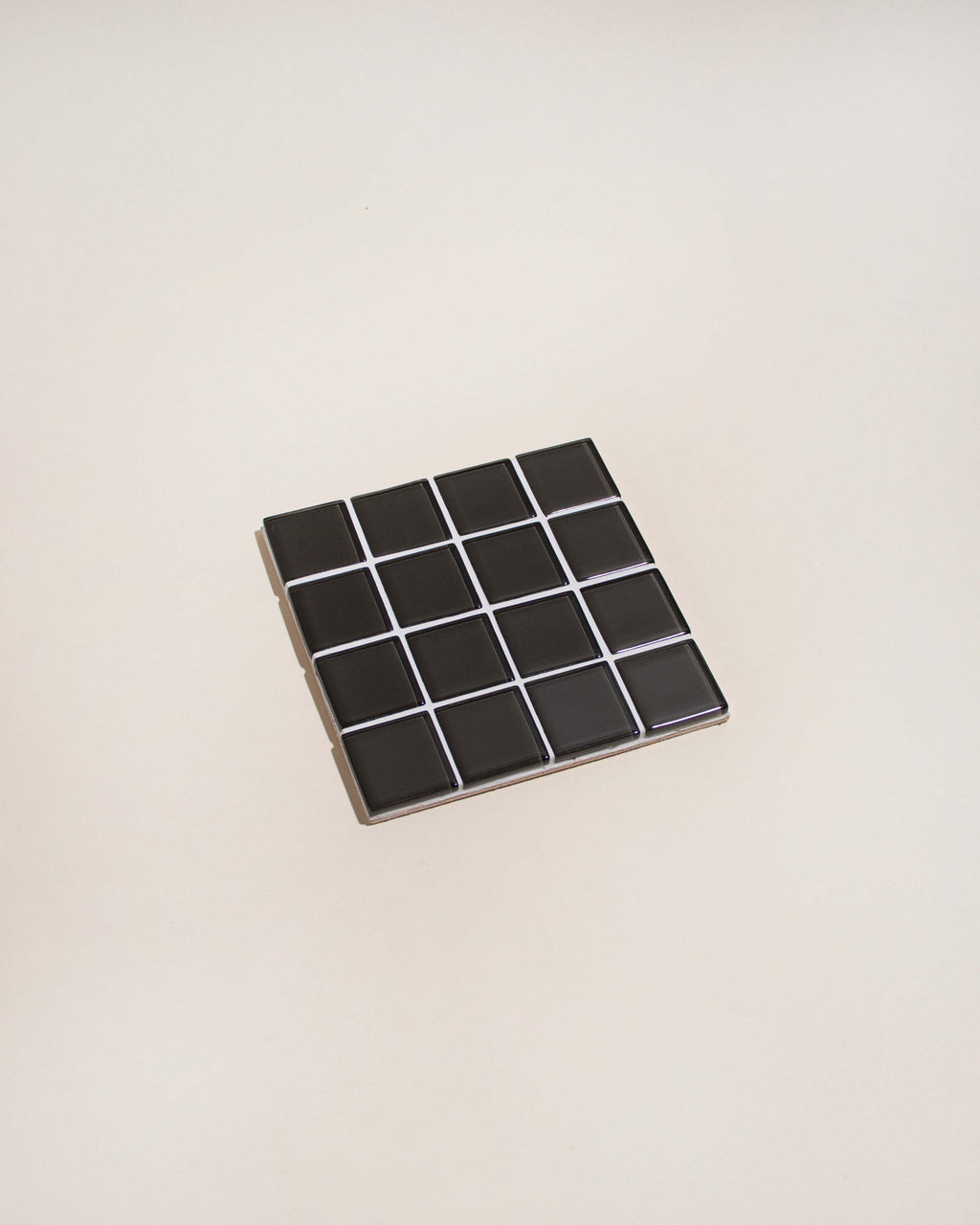 GLASS TILE COASTER - Black Canvas