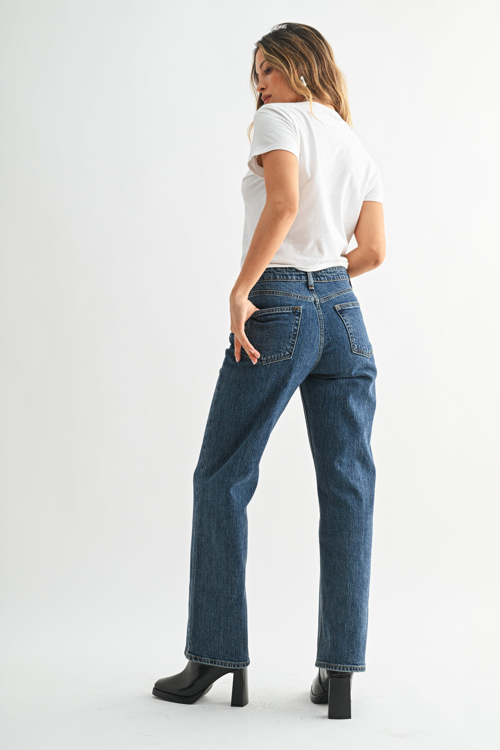 Palazzo Straight Leg Denim Dark
