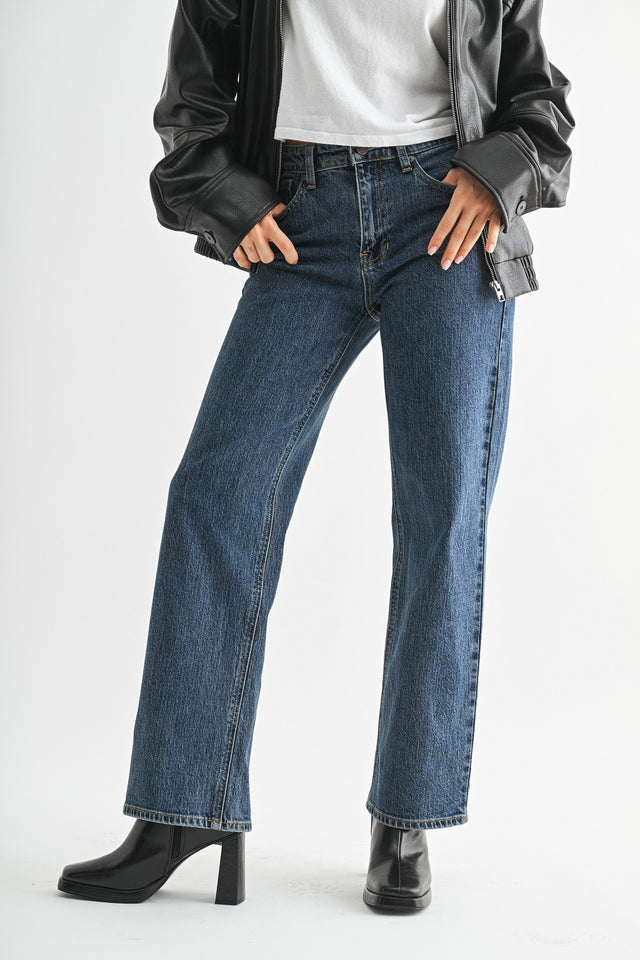 Palazzo Straight Leg Denim Dark