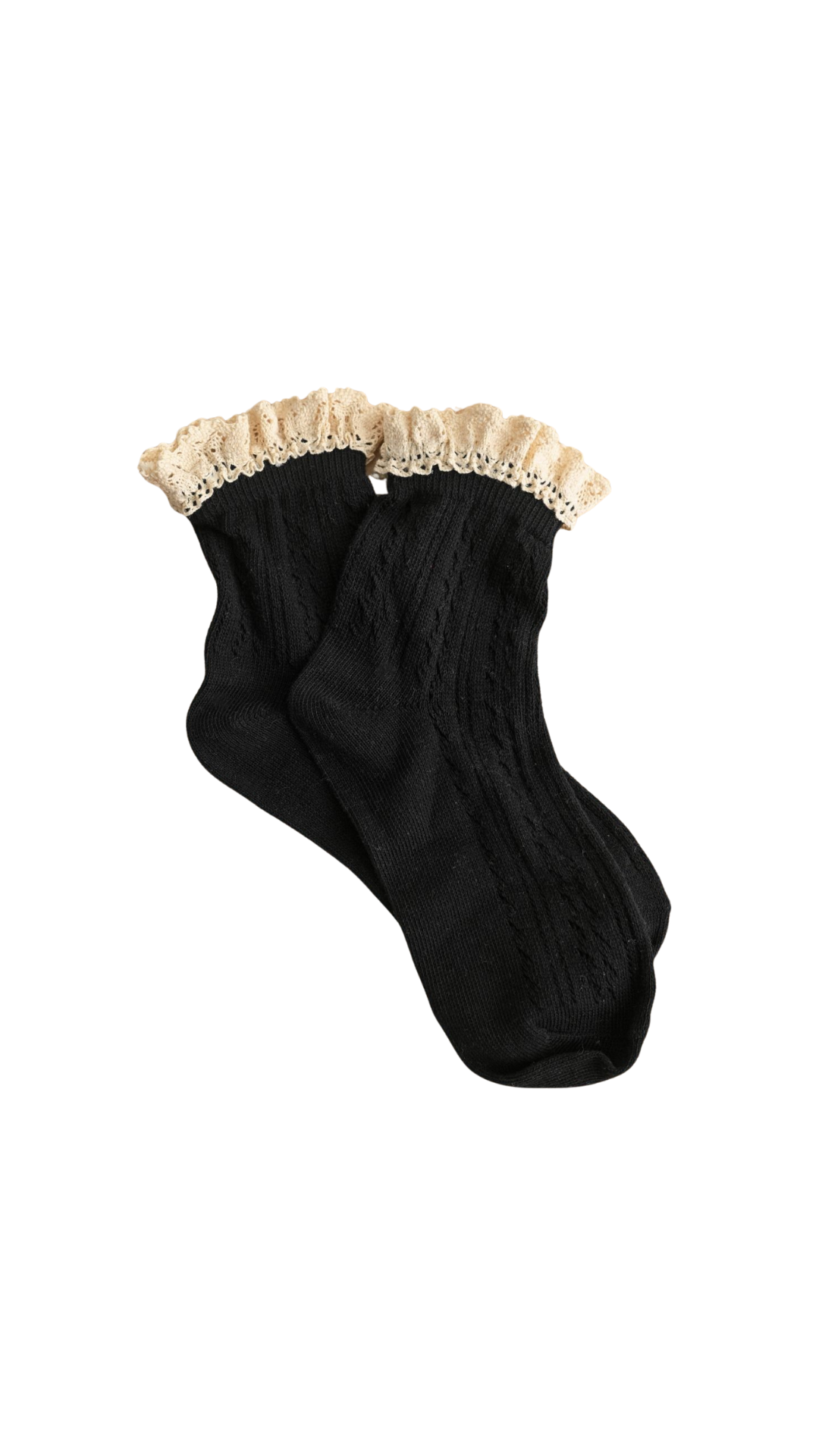 NET POINTELLE WITH CROCHET TRIM SOCKS