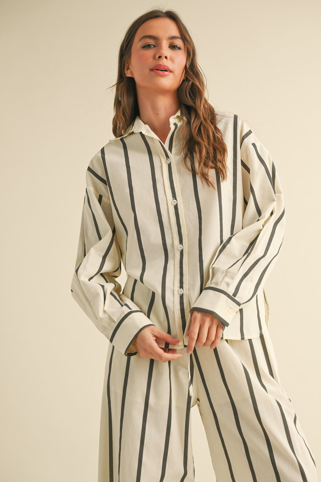 Striped Button Down Linen Shirts