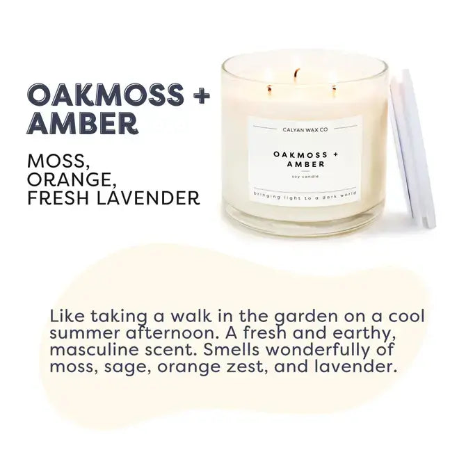 Oakmoss & Amber - 3 Wick Candle