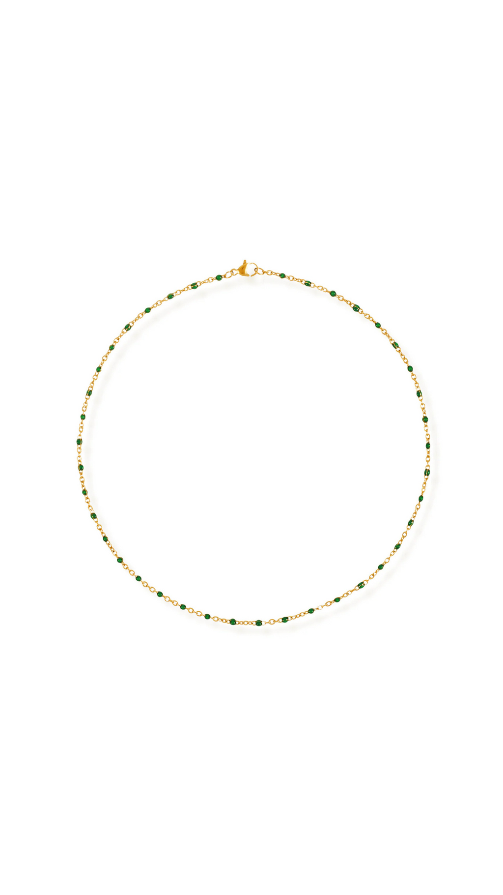 Evie Green Dainty Enamel Beaded Necklace
