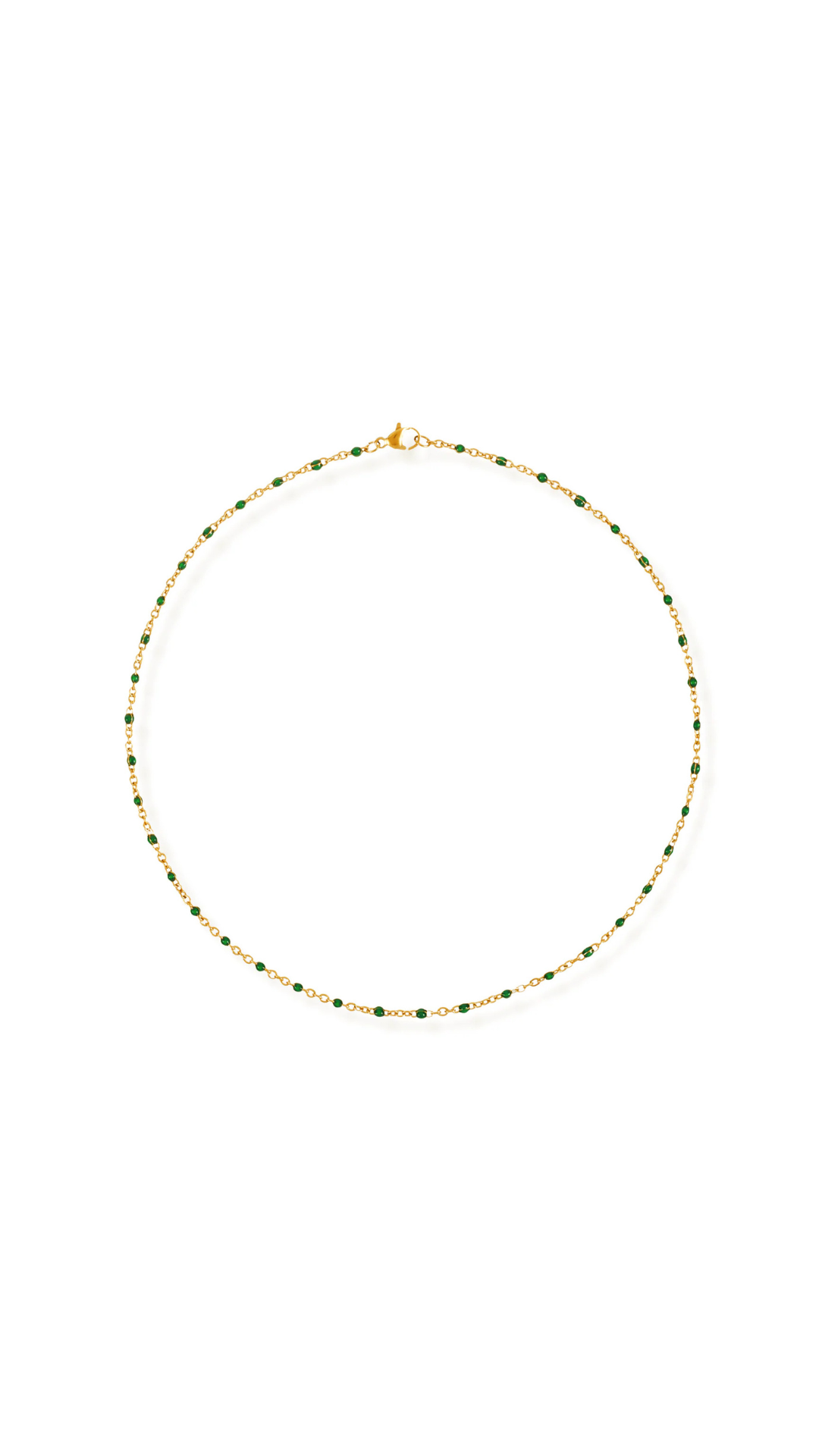 Evie Green Dainty Enamel Beaded Necklace