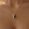 Oval Onyx Bezel Pendant Necklace