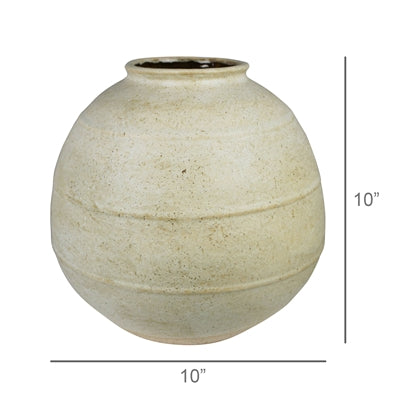 Umbria Round Vase, Ceramic, White