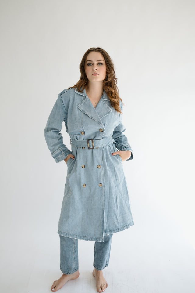 Lucille Denim Trench Coat