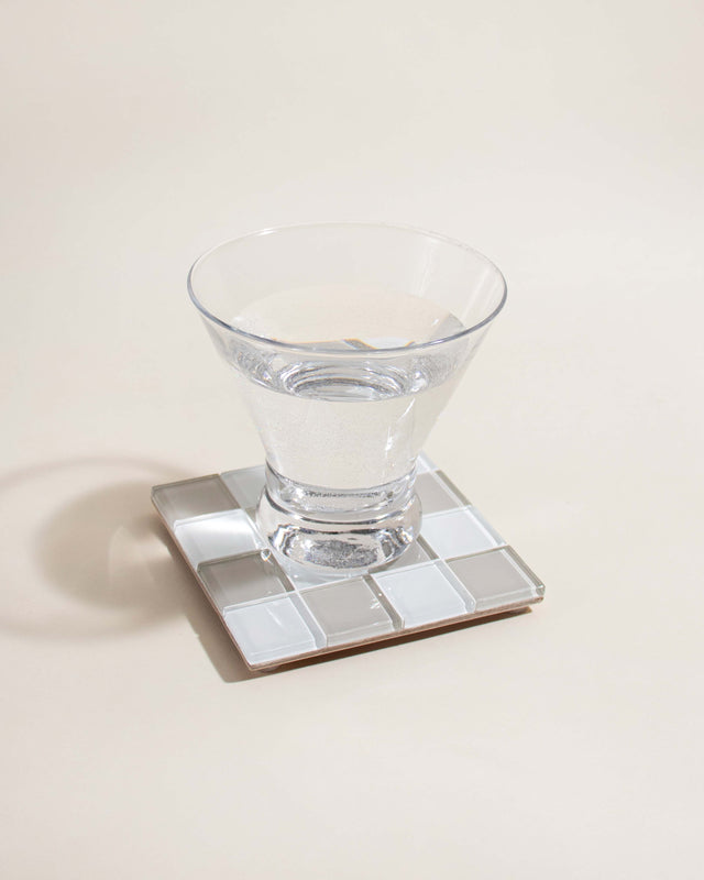 GLASS TILE COASTER - Linen