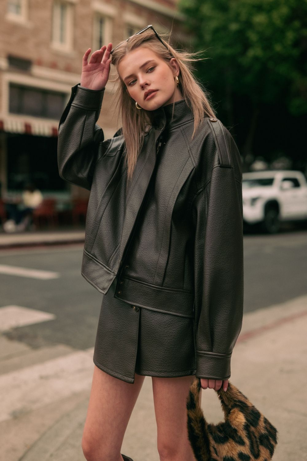FAUX LEATHER JACKET