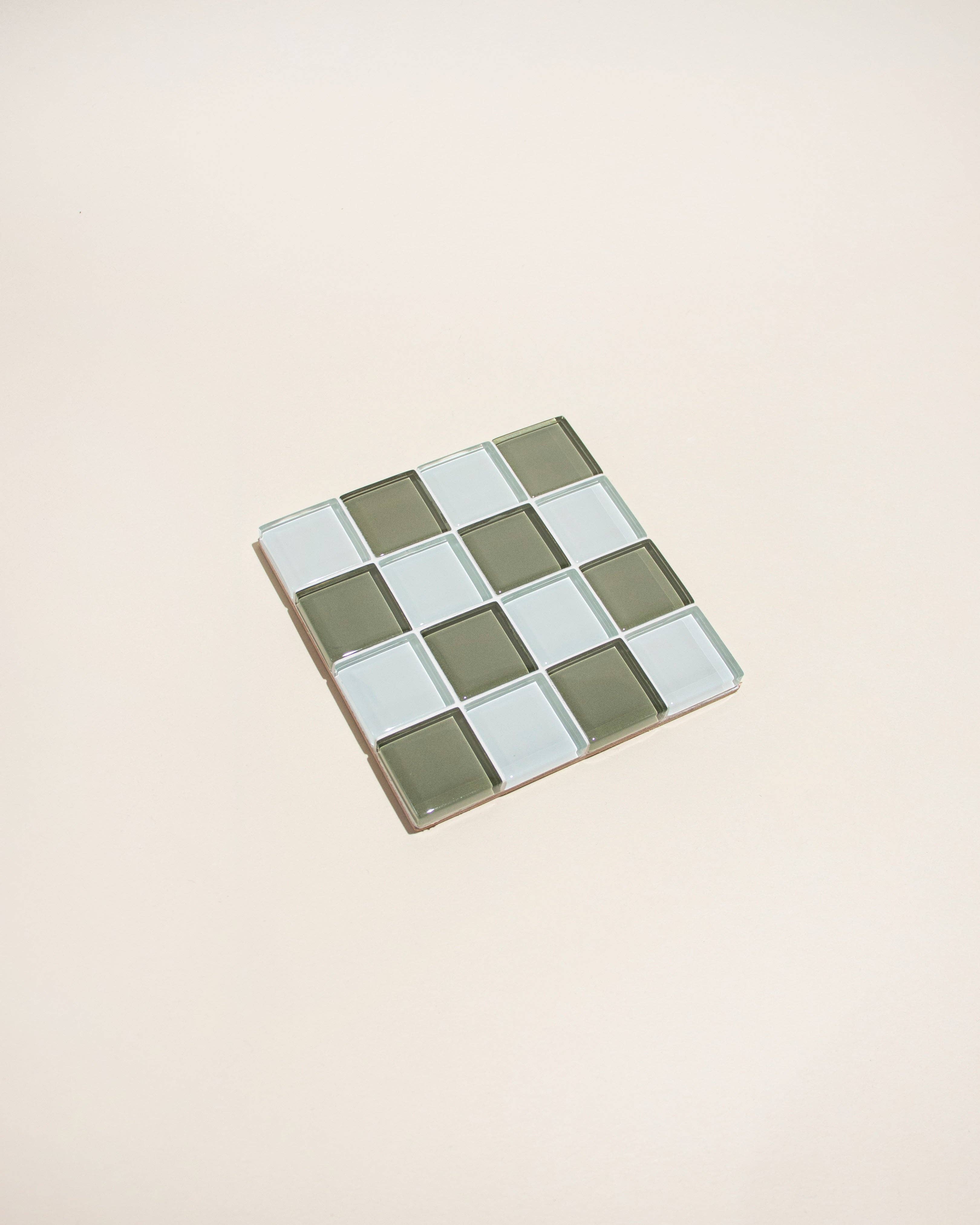 GLASS TILE COASTER - Matcha Milk Chocolate