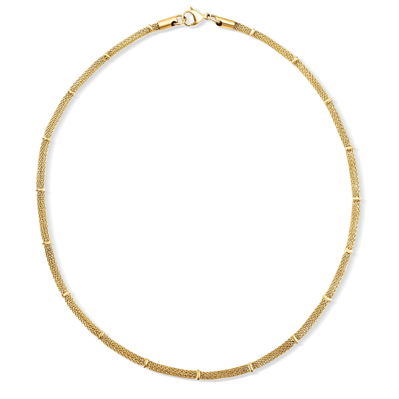Cosette Beaded Round Mesh Chain Necklace