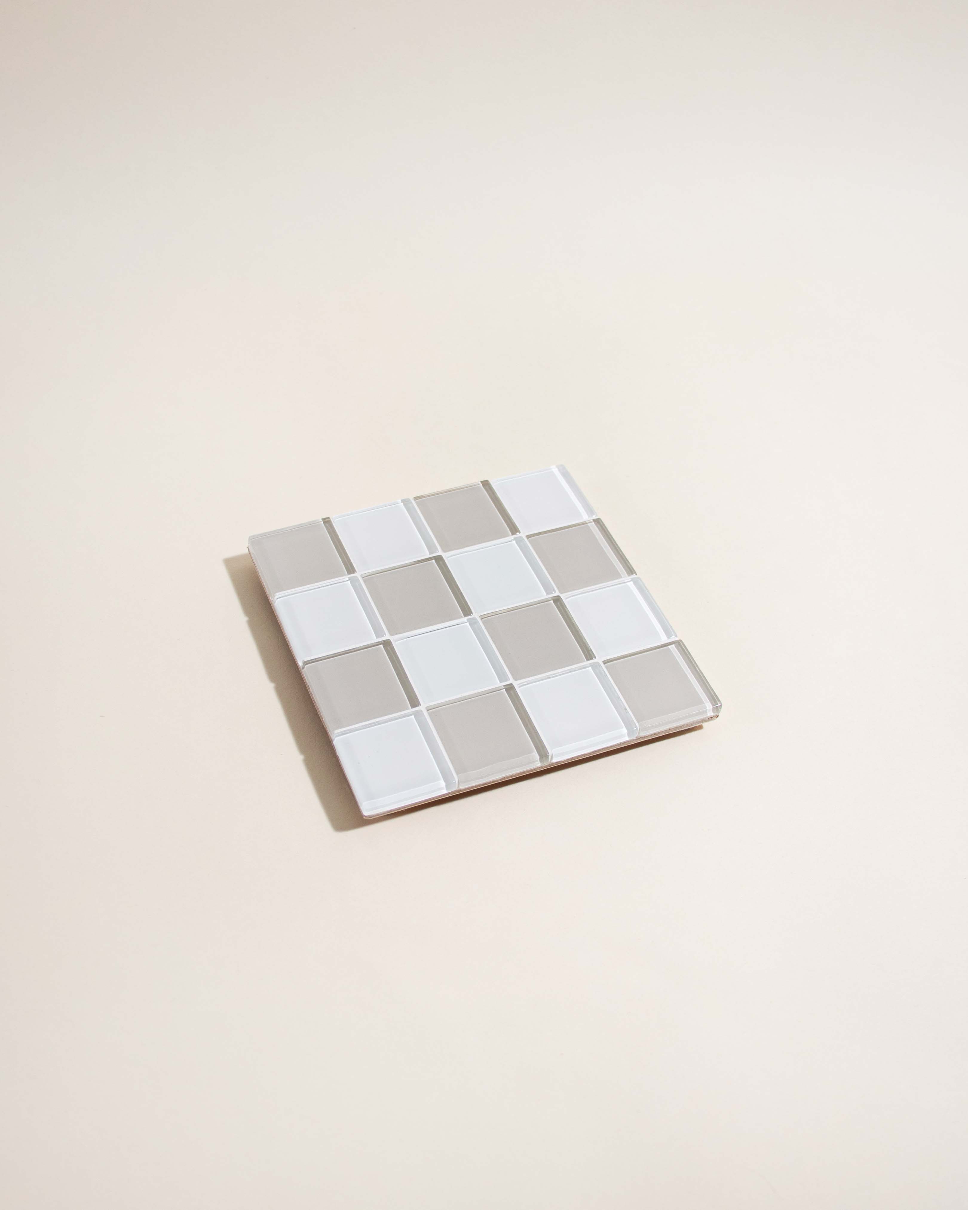 GLASS TILE COASTER - Linen