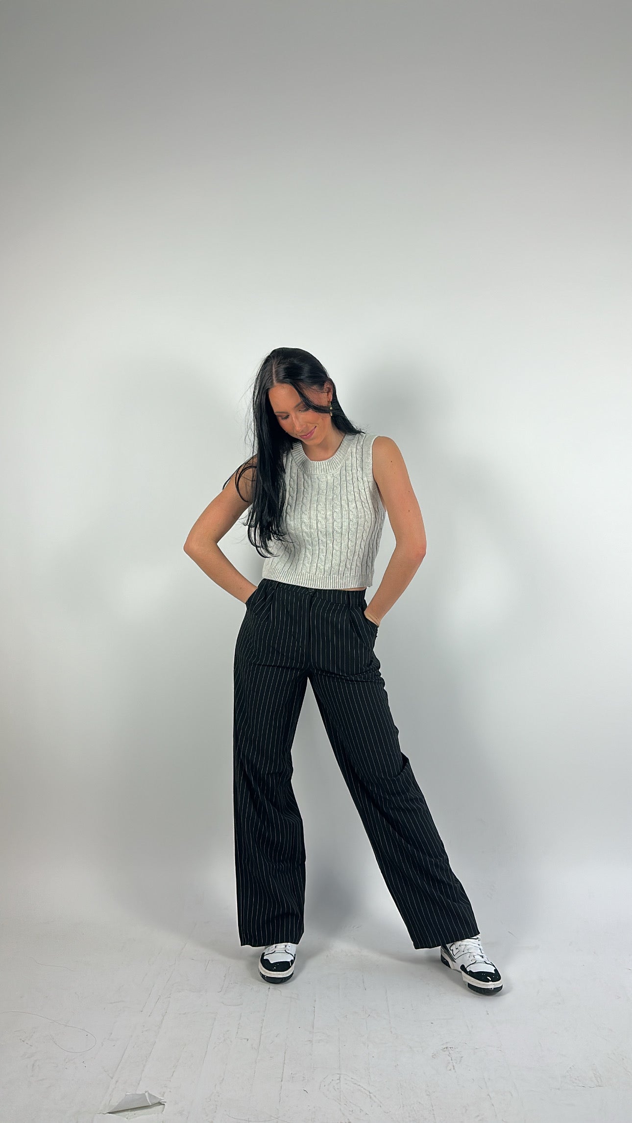 Zara cheap pinstripe trousers