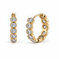 Cher Oval Bezel Mini Hoop Earring