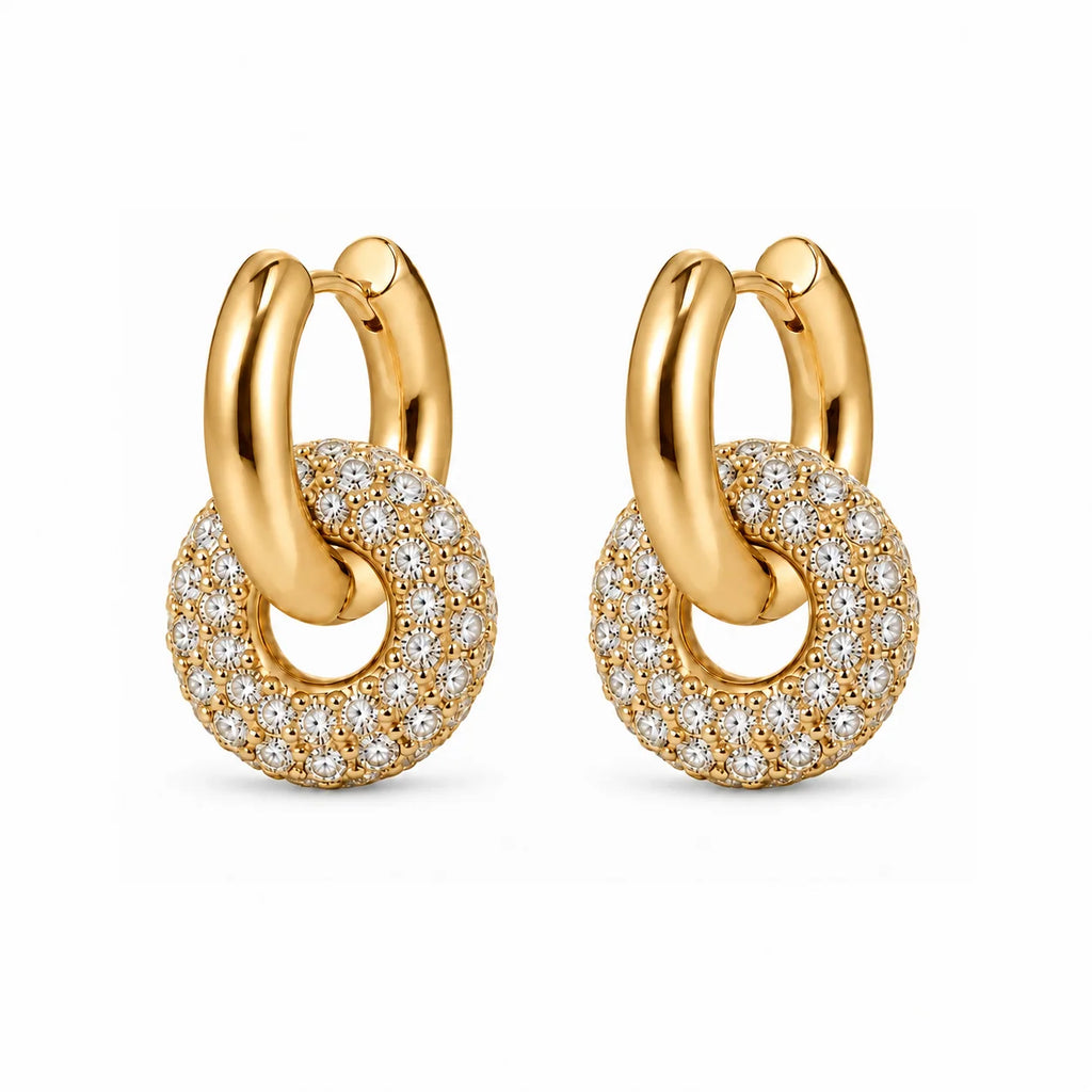 Natasha Pavé Interlocking Hoop Earring