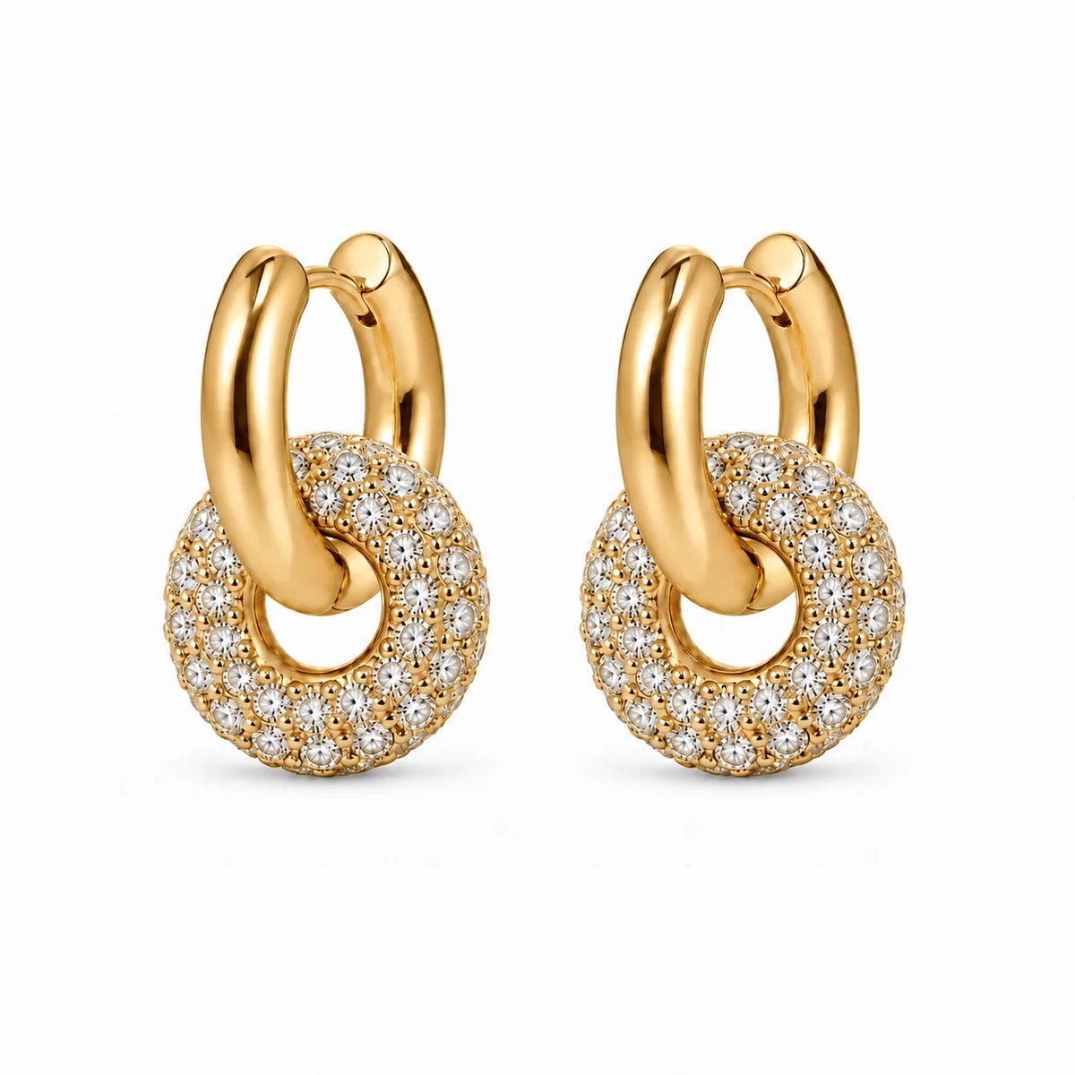Natasha Pavé Interlocking Hoop Earring