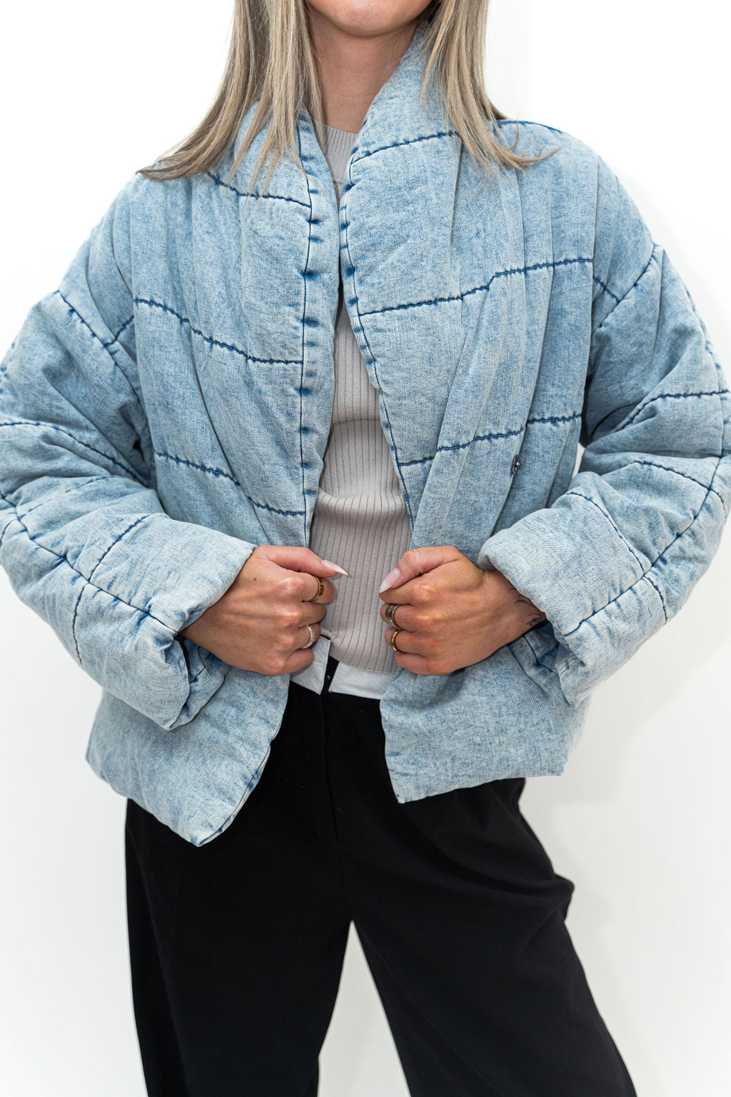 Rae Denim Bomber