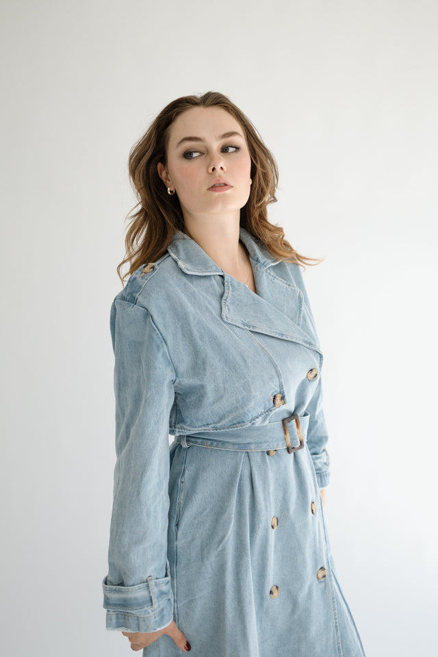 Lucille Denim Trench Coat