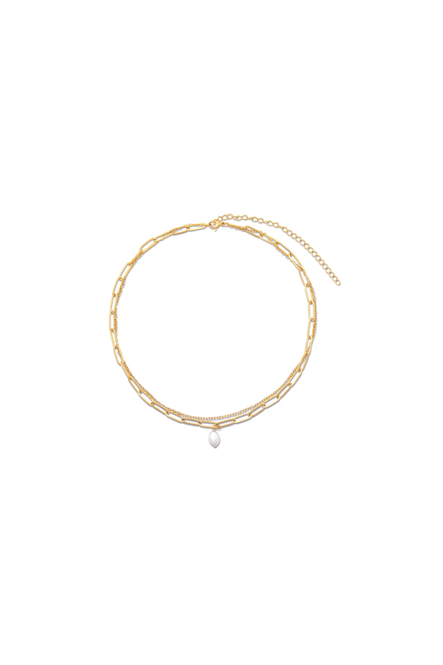 Renee Double Chain Pearl Necklace