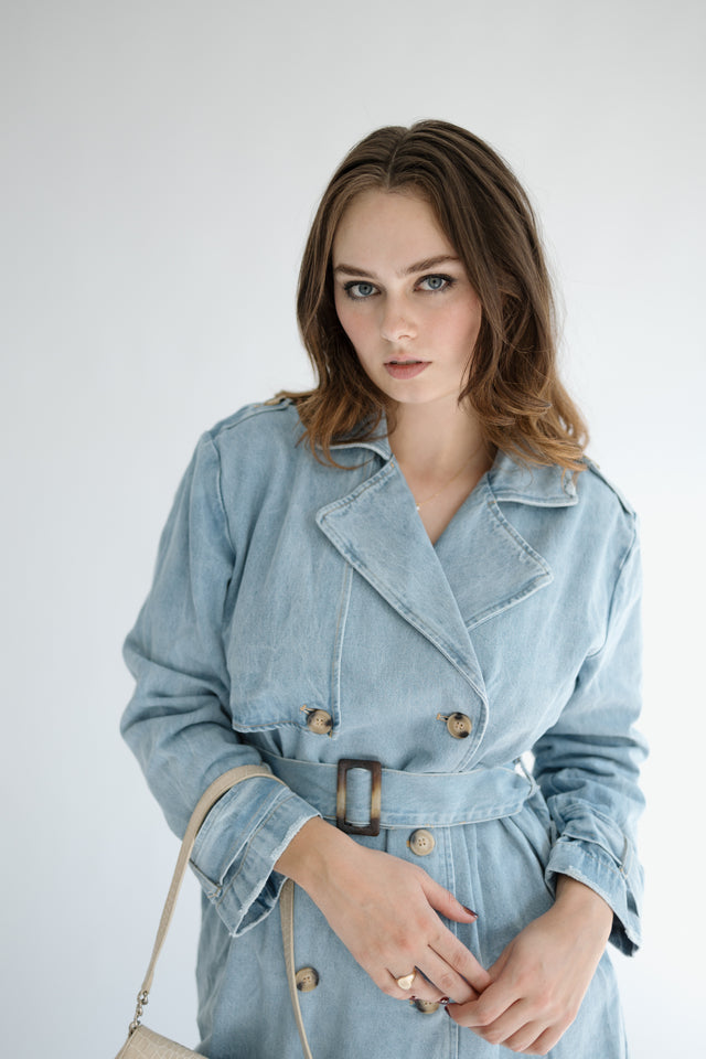 Lucille Denim Trench Coat