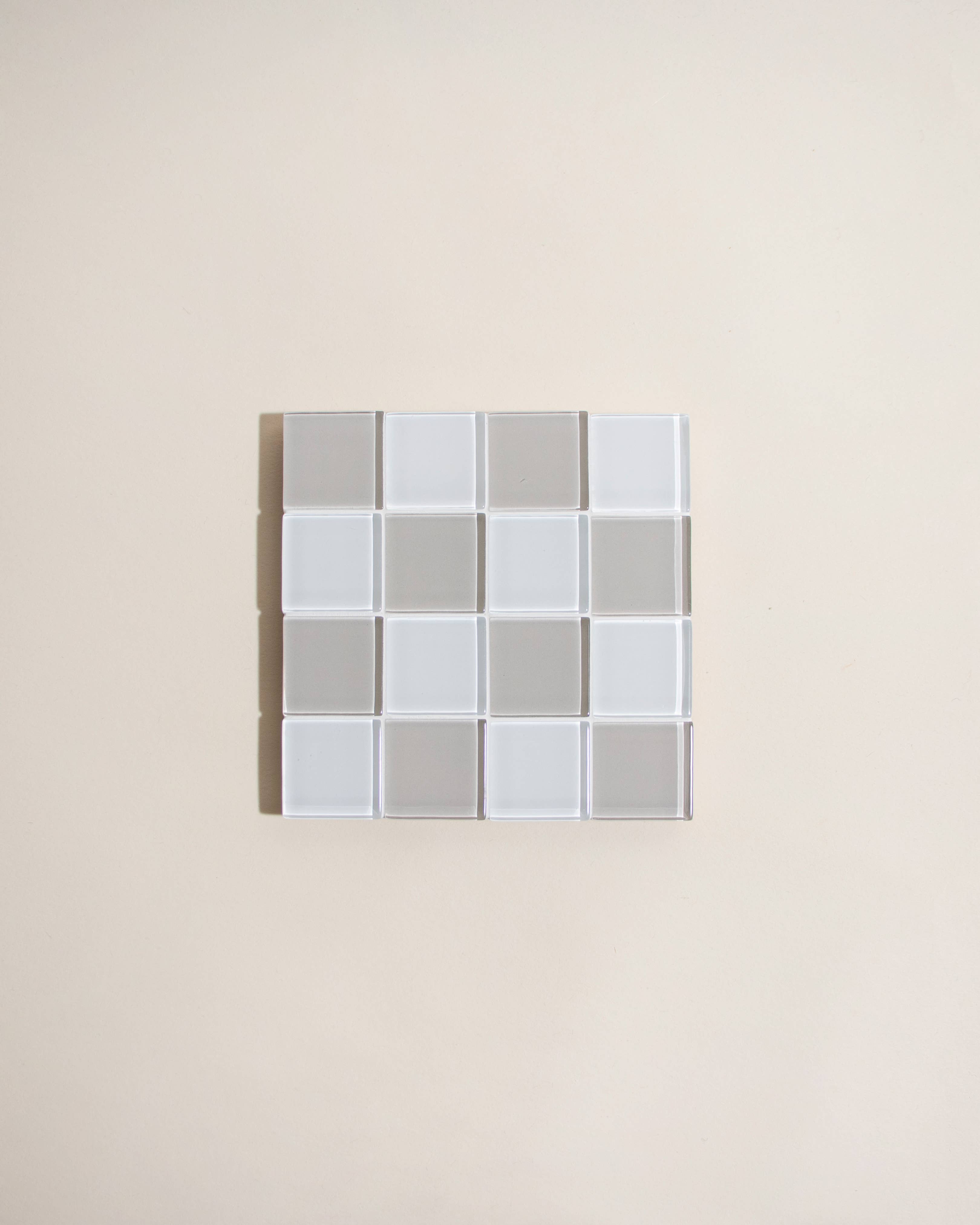GLASS TILE COASTER - Linen
