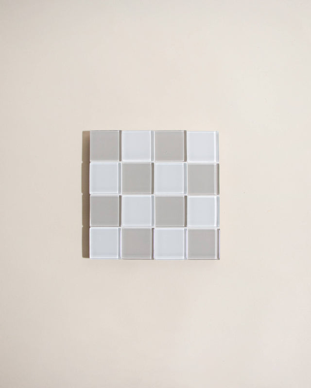 GLASS TILE COASTER - Linen