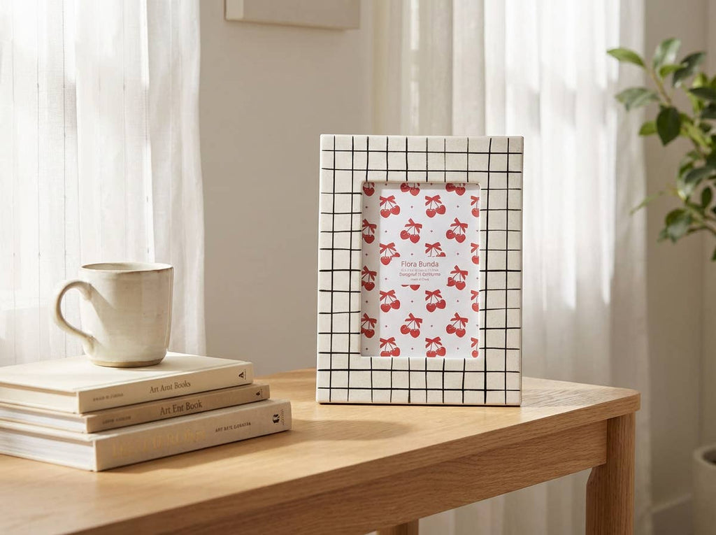 Grid Pattern Ceramic Picture Frame