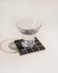 GLASS TILE COASTER - Black Canvas