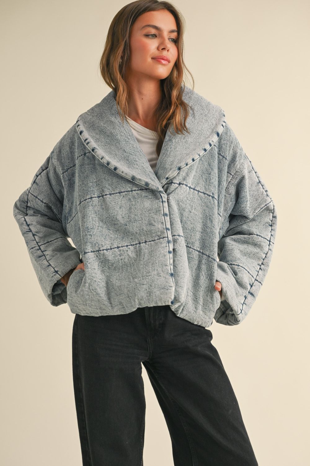 Rae Denim Bomber