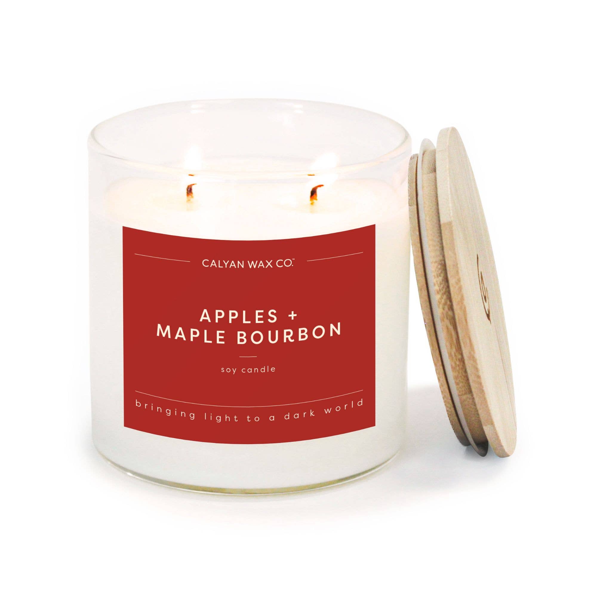 Apples + Maple Bourbon - Clear Glass Tumbler Soy Candle
