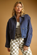 LONG SLEEVE COTTON JACKET WITH ADJUST CUFF
