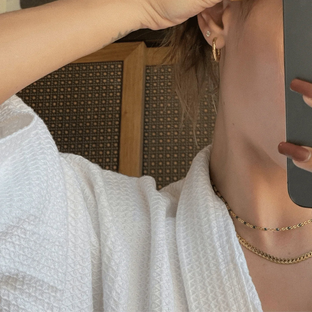 Evie Green Dainty Enamel Beaded Necklace