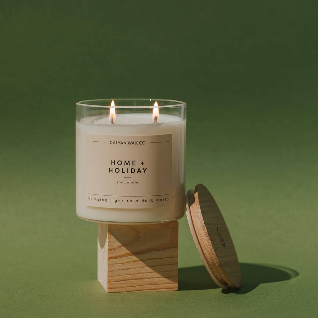 Home + Holiday - Clear Glass Tumbler Soy Candle